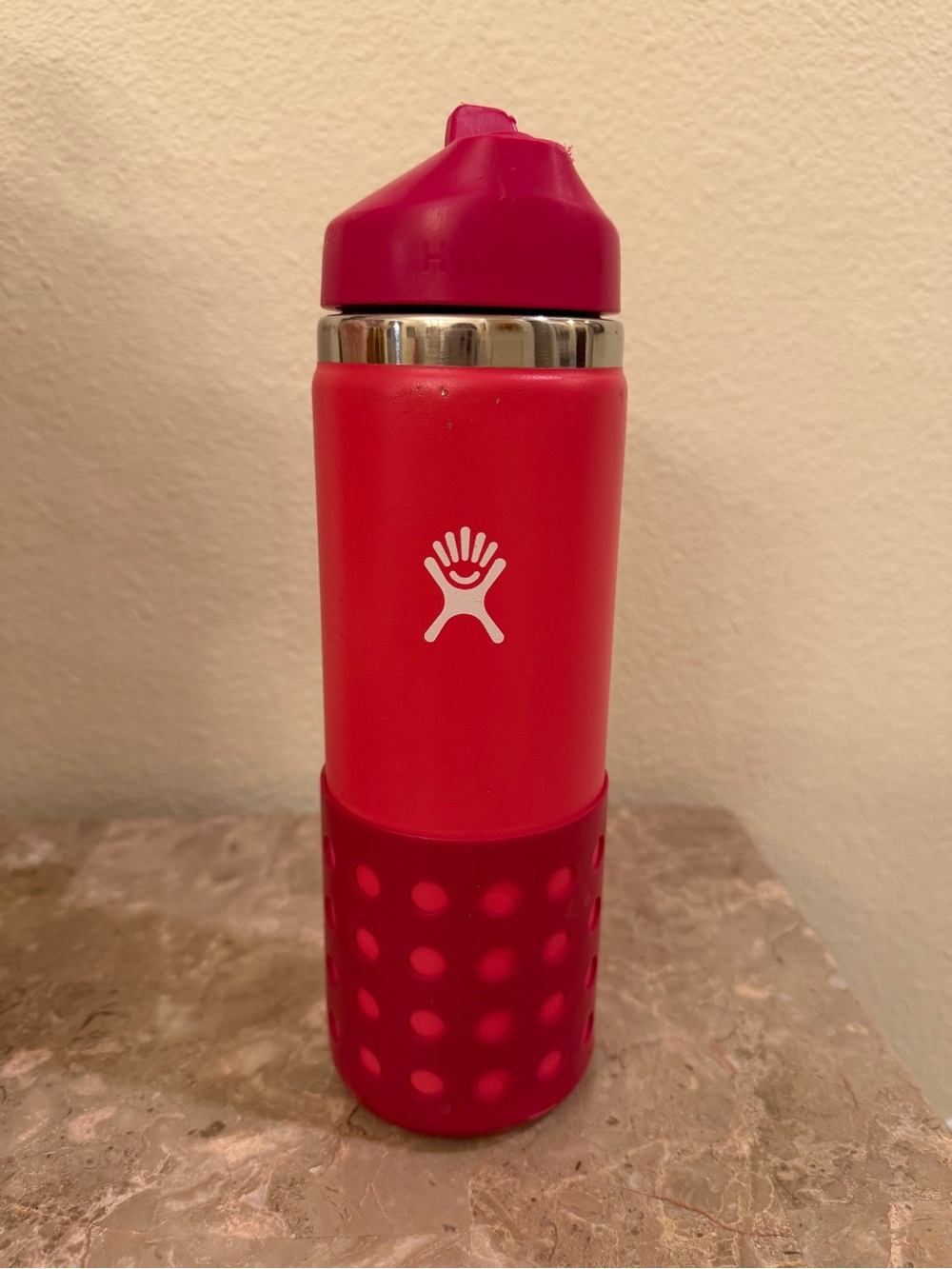 Hydro Flask water bottle straw lid boot pink insulated 20 oz